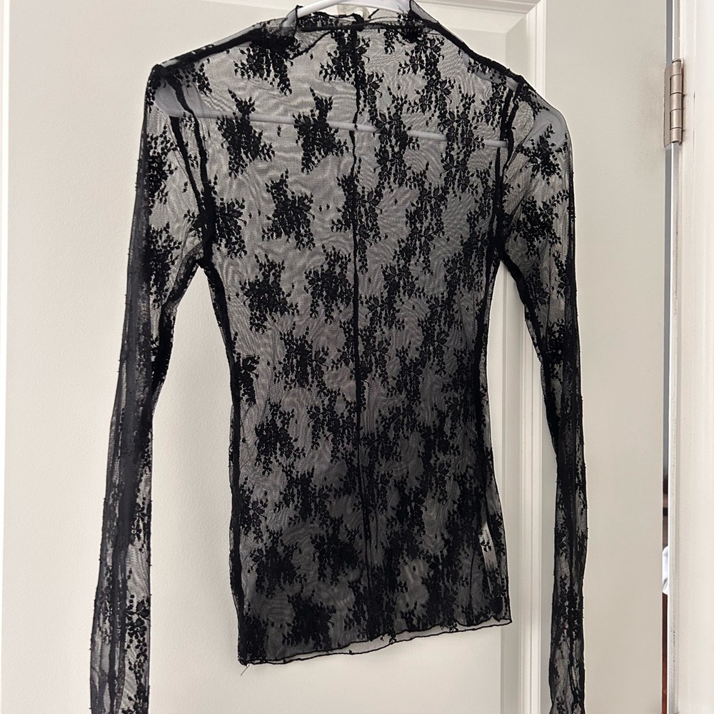 Free People Elegant Black Lace Top SMALL